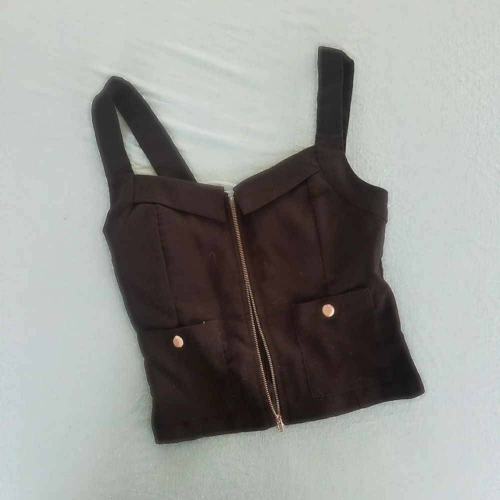 Women's Black Crop Top